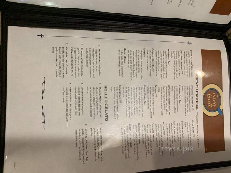 Java Grill - Alexandria, VA menu_pic