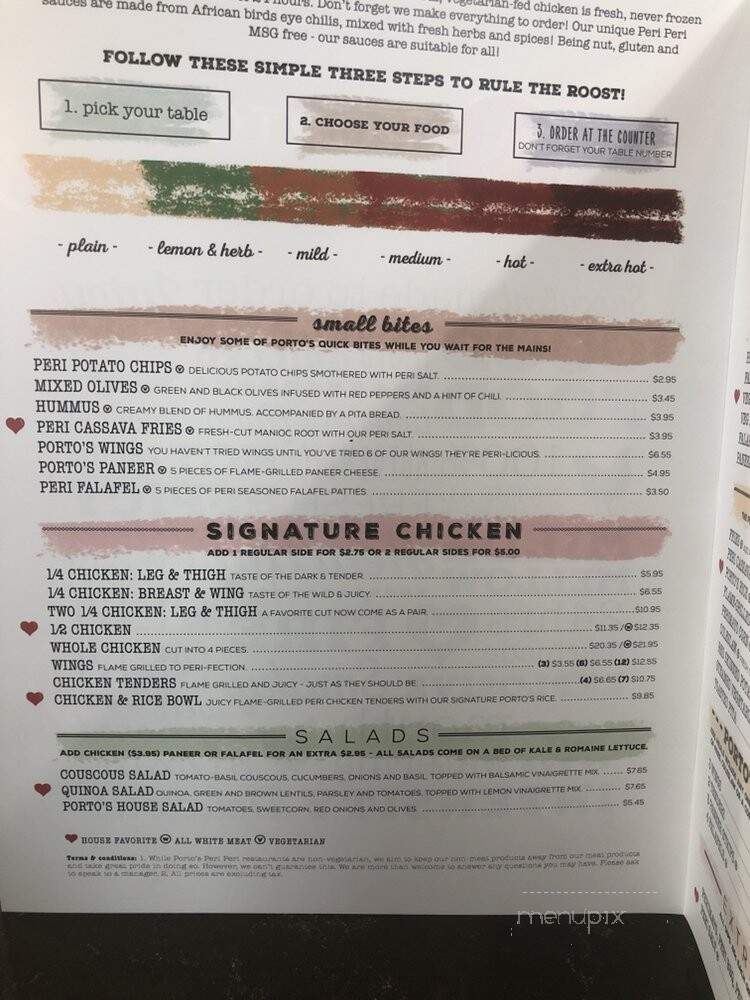 Porto's Peri Peri - Schererville, IN menu_pic