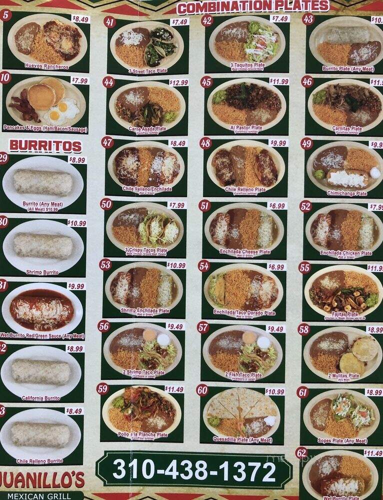 Juanillo's Mexican Grill - Compton, CA menu_pic