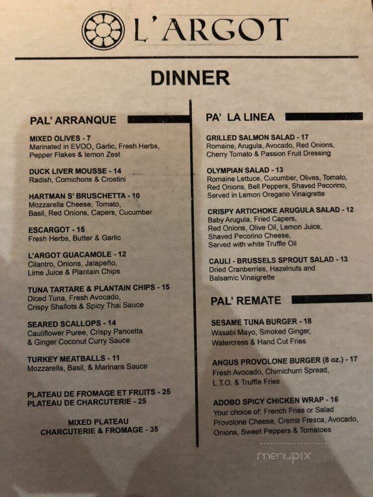 L'Argot - New York, NY menu_pic