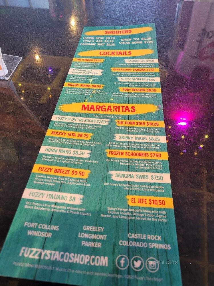 Fuzzy's Taco Shop - Colorado Springs, CO menu_pic