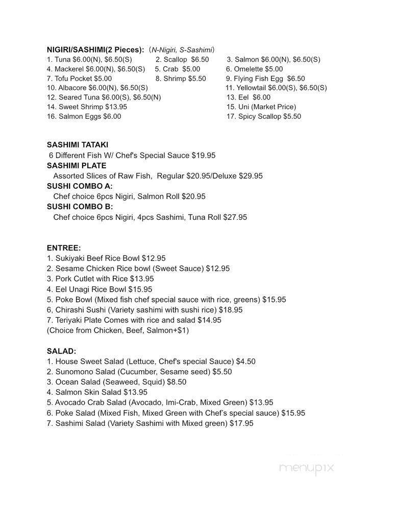 Sushi Ramen House - Laguna Hills, CA menu_pic