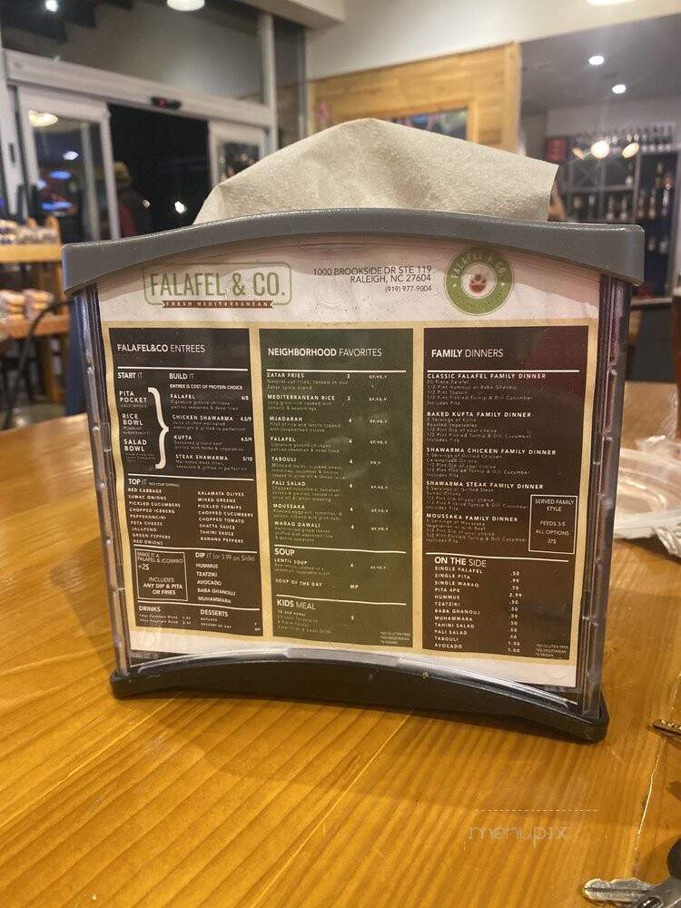 Falafel & Co. - Raleigh, NC menu_pic