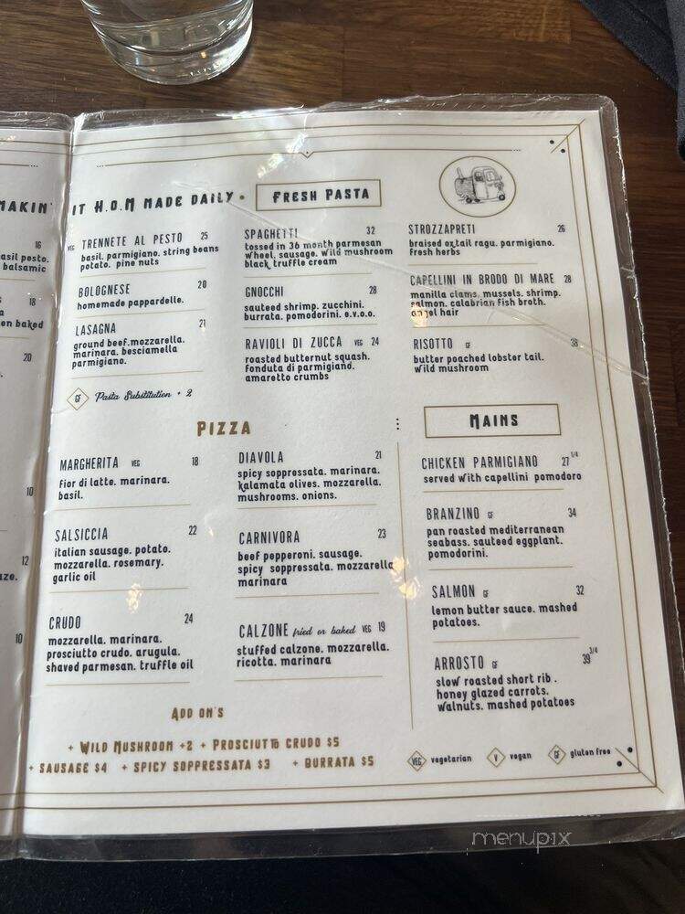 H.O.M. Italian Eatery - Los Angeles, CA menu_pic