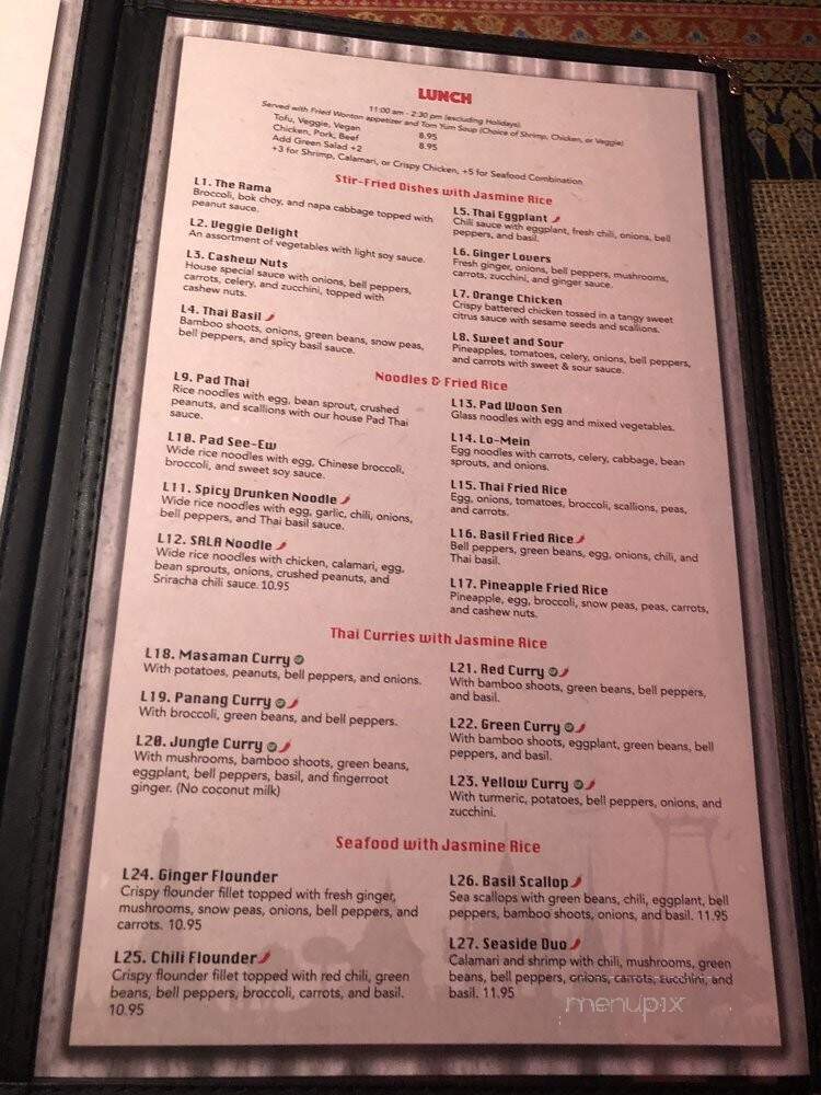 Sala Thai Street Food - Bloomfield, CT menu_pic