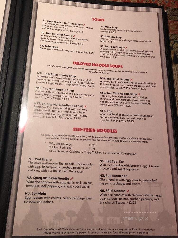 Sala Thai Street Food - Bloomfield, CT menu_pic