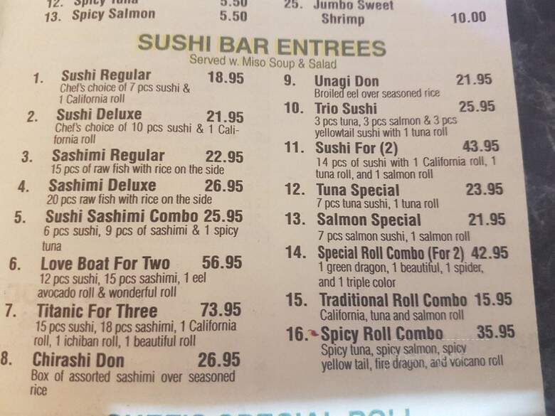 Ichiban Hibachi Steak House 2 - East Stroudsburg, PA menu_pic
