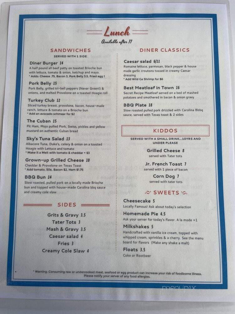 Fork & Dagger Latin Diner - Savannah, GA menu_pic