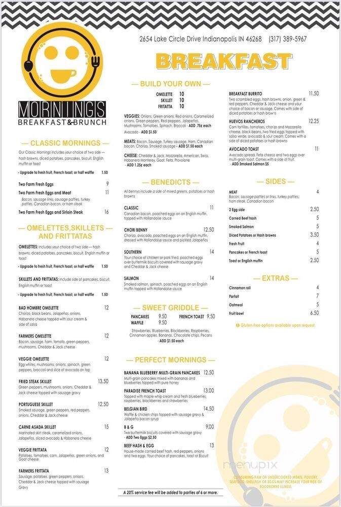 Mornings Breakfast & Brunch - Indianapolis, IN menu_pic