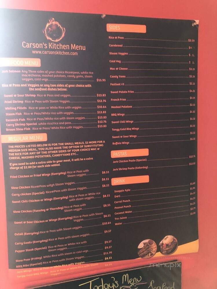 Carson's Kitchen - Hartford, CT menu_pic