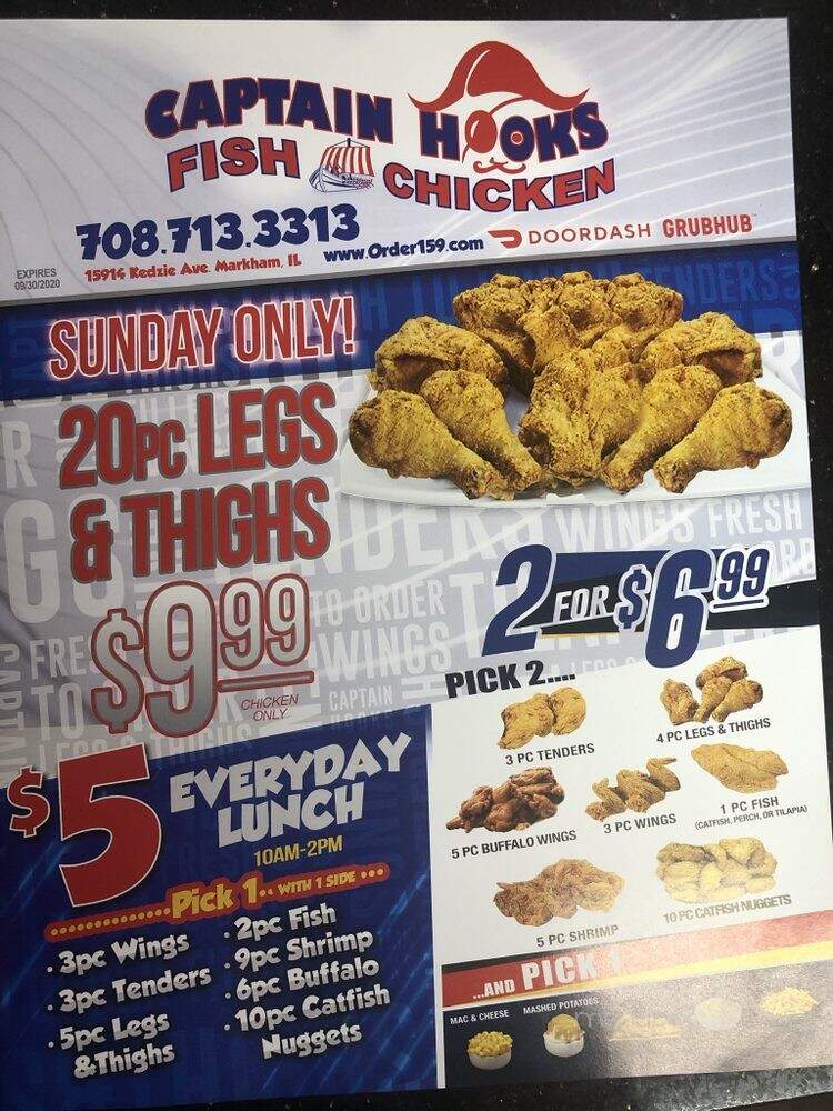 Captain Hooks Fish & Chicken - Markham, IL menu_pic