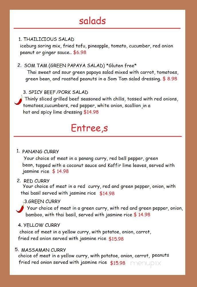 Thailicious catering - Fishkill, NY menu_pic