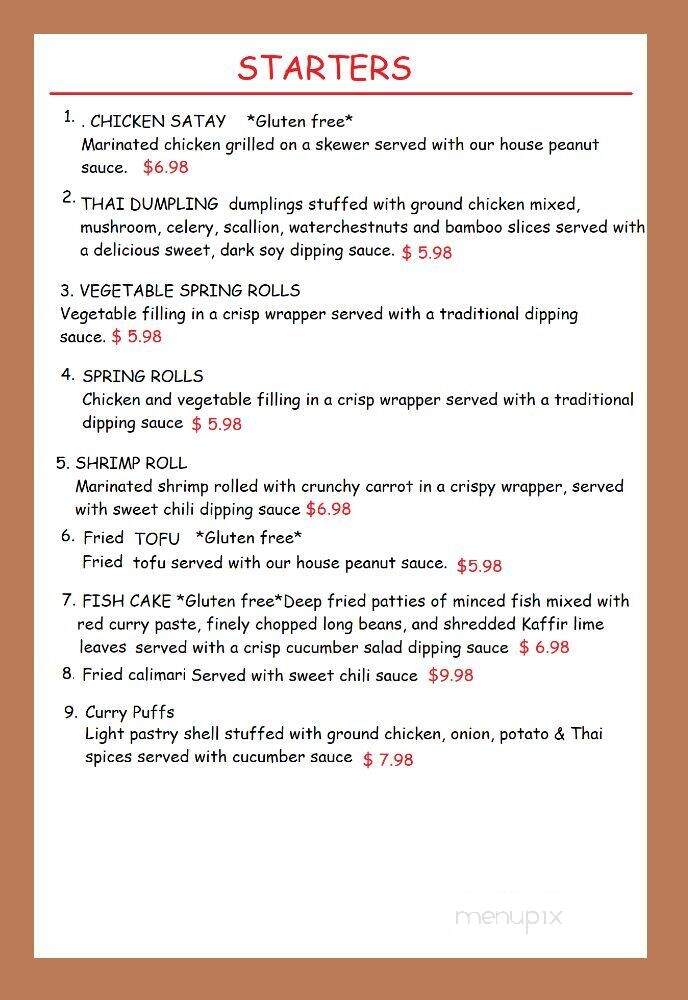 Thailicious catering - Fishkill, NY menu_pic