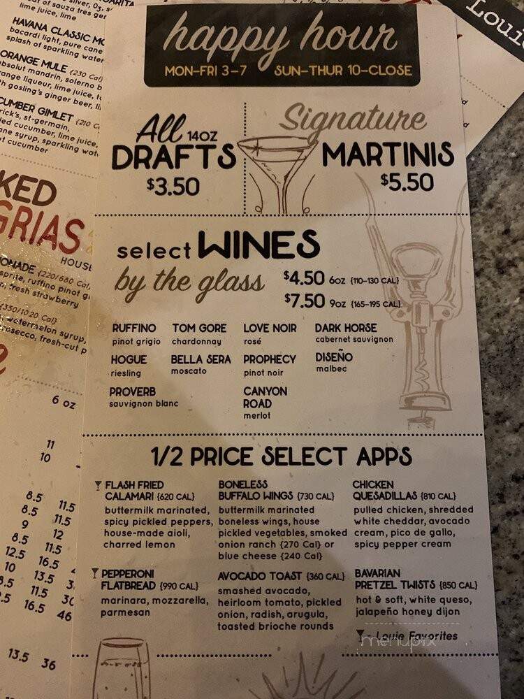 Bar Louie - Miami, FL menu_pic