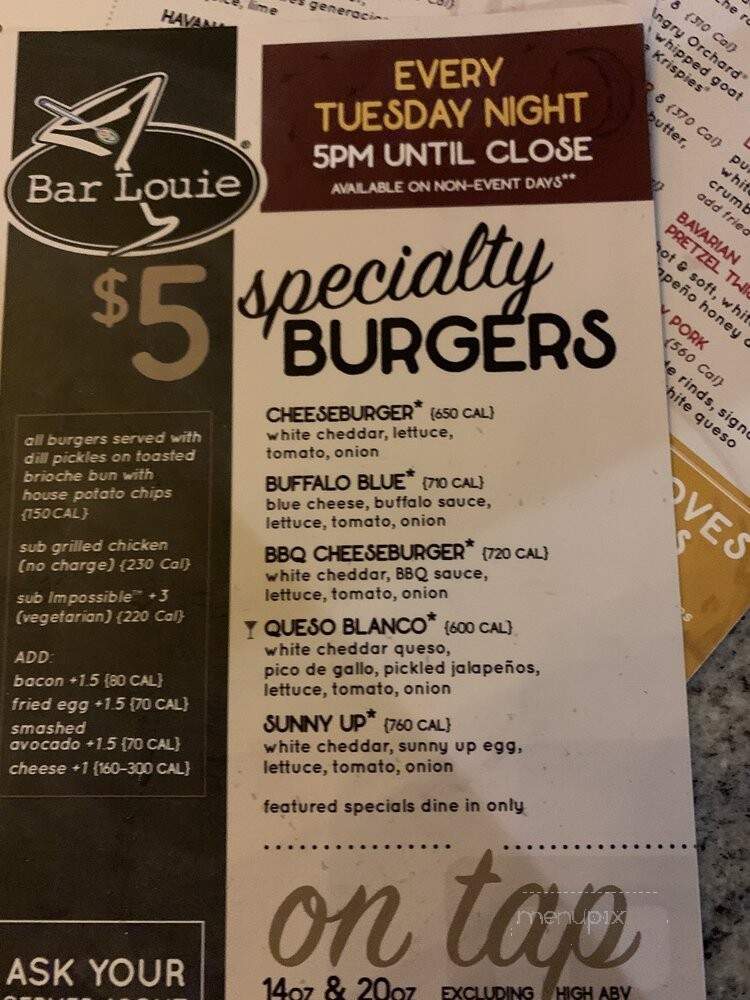 Bar Louie - Miami, FL menu_pic
