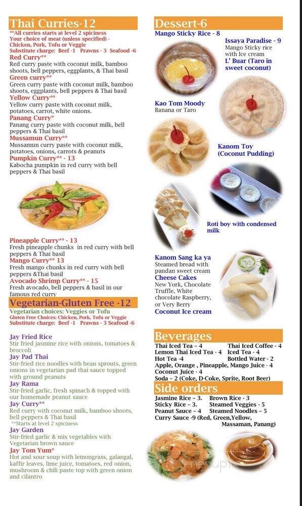 Issaya Thai Cuisine - Shoreline, WA menu_pic