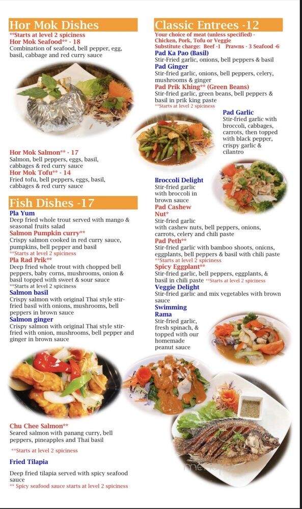 Issaya Thai Cuisine - Shoreline, WA menu_pic