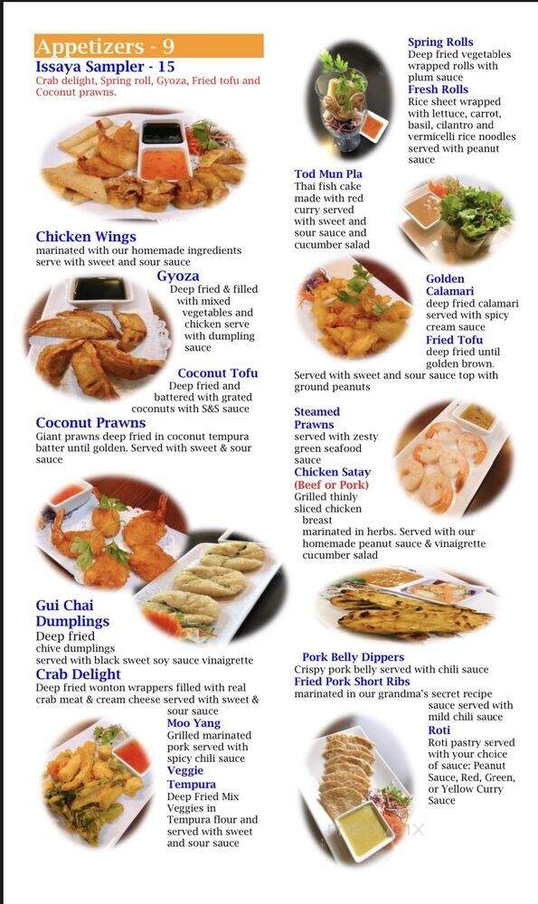 Issaya Thai Cuisine - Shoreline, WA menu_pic