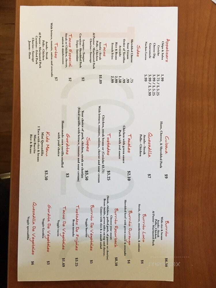 Tacoholic - Fayetteville, AR menu_pic