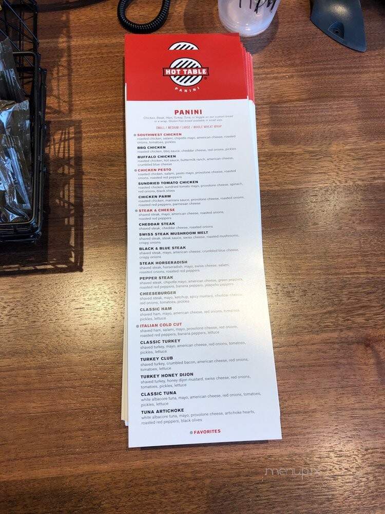 Hot Table - Worcester, MA menu_pic