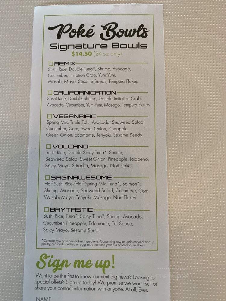 Sushi Remix - Bay City, MI menu_pic