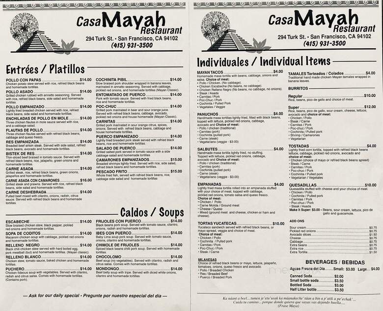 Casa Mayah Restaurant - San Francisco, CA