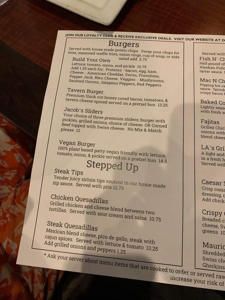 Dooley's Tavern - Shelby charter Township, MI menu_pic