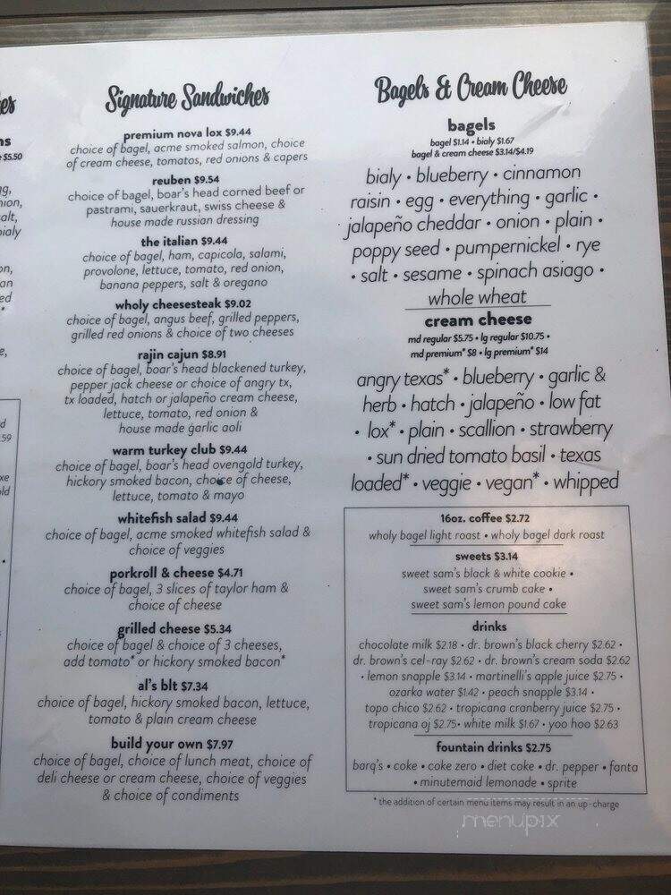 Wholy Bagel - Austin, TX menu_pic