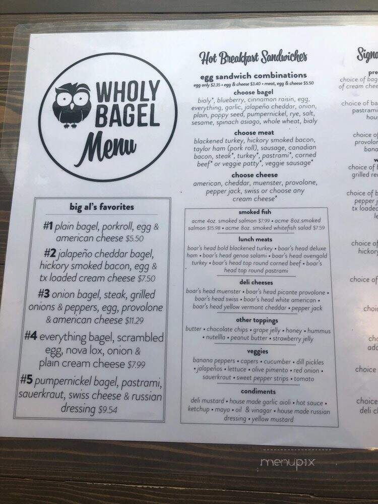 Wholy Bagel - Austin, TX menu_pic