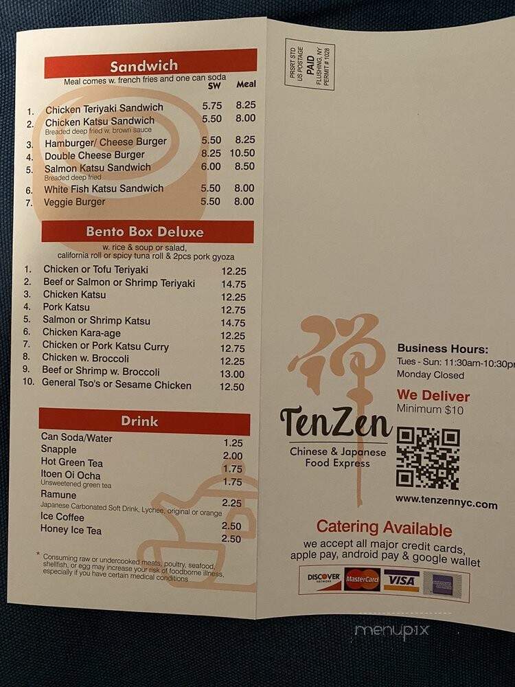 Tenzen - Queens, NY menu_pic