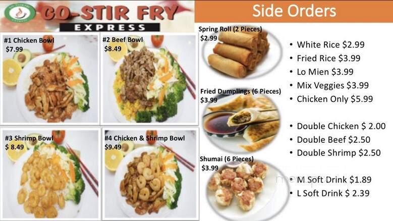 Go-Stir Fry Express - McLean, VA menu_pic