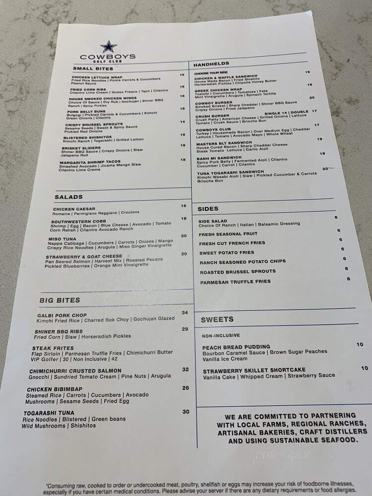 Ring of Honor Kitchen & Bar - Grapevine, TX menu_pic