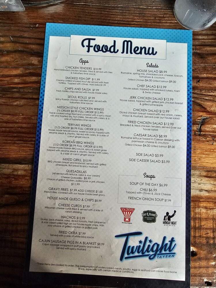 Twilight Tavern - Nashville, TN menu_pic