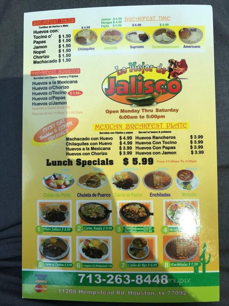Taqueria Rincon De Jalisco - Houston, TX menu_pic