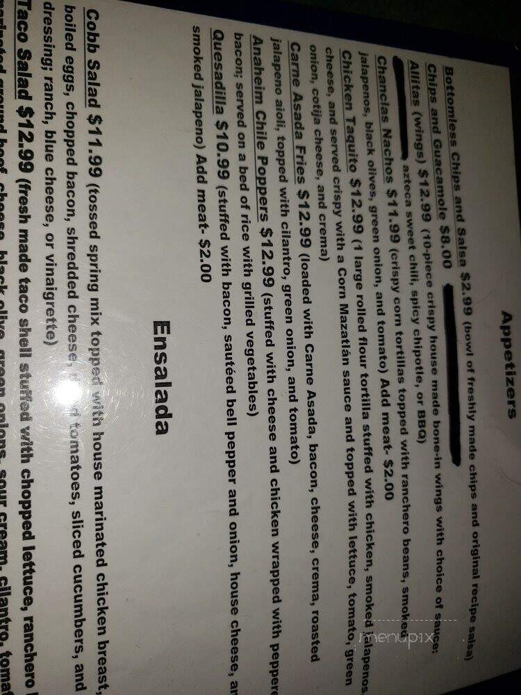 Chanclas Cantina - Las Vegas, NV menu_pic