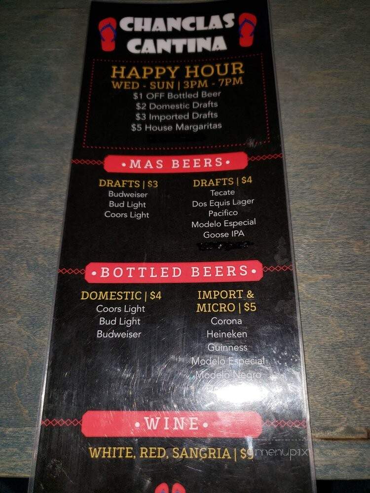 Chanclas Cantina - Las Vegas, NV menu_pic