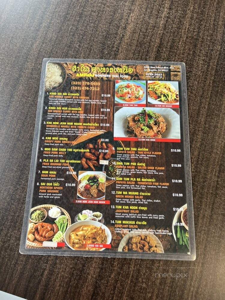 Northern Thai Food - Los Angeles, CA menu_pic
