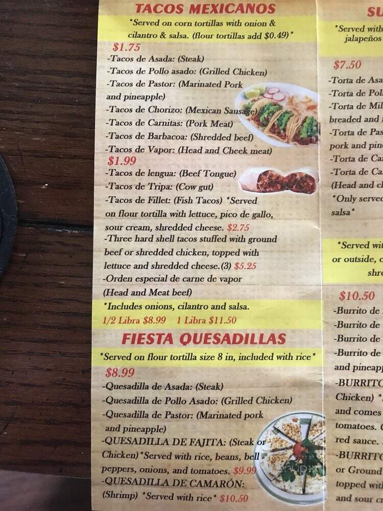 Salsas - Cartersville, GA menu_pic