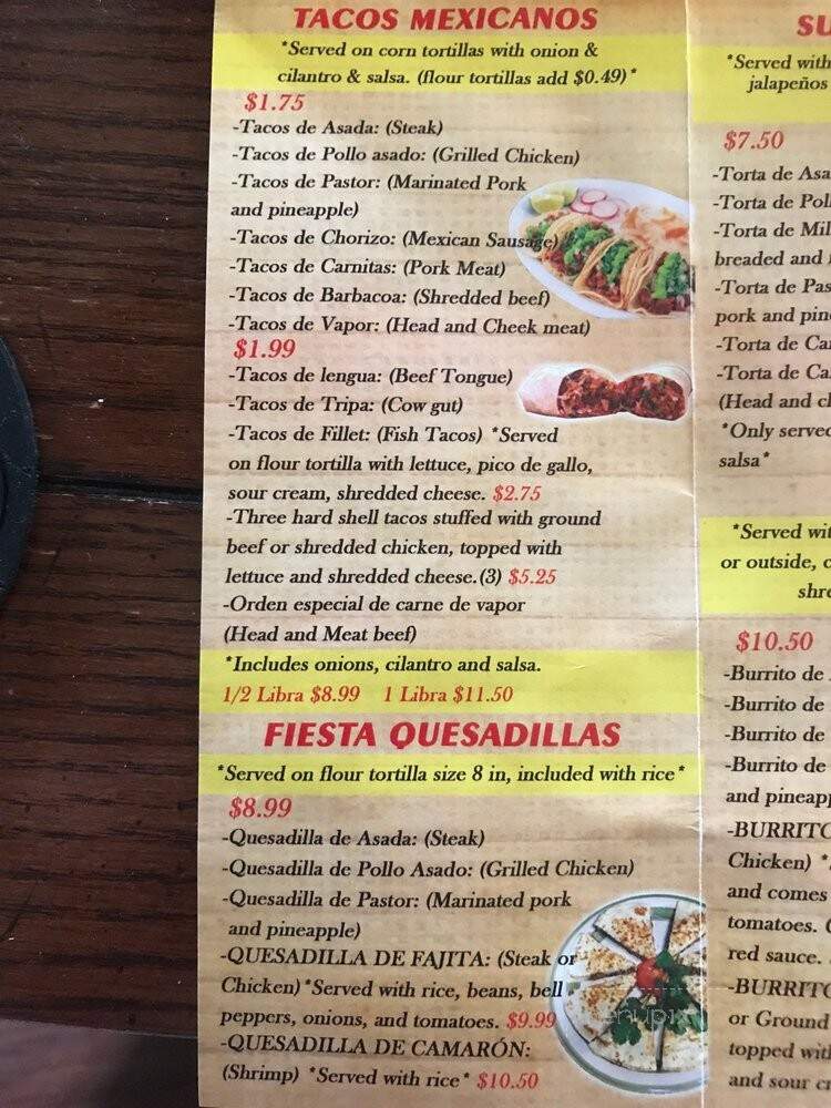 Salsas - Cartersville, GA menu_pic