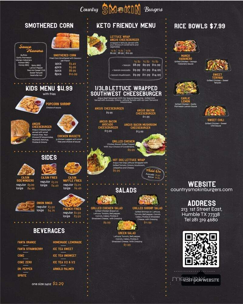 Country Smokin Burgers - Humble, TX menu_pic