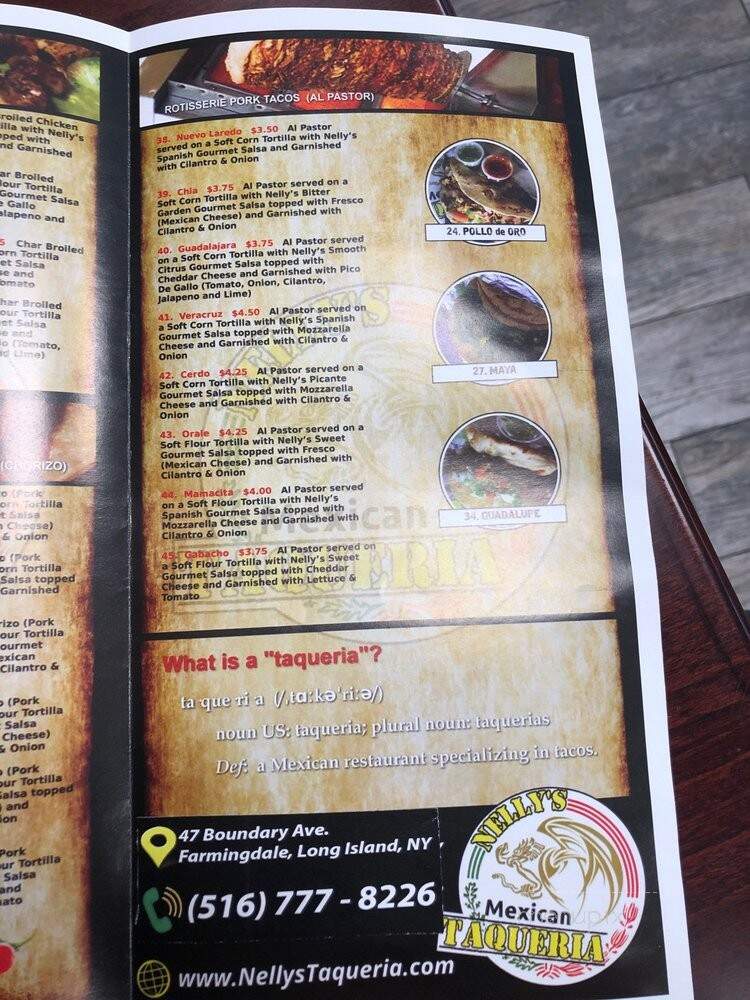 Nelly's Taqueria - Farmingdale, NY menu_pic