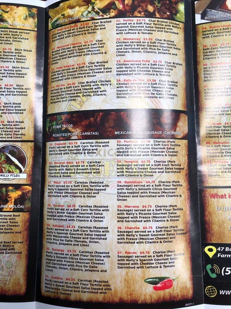 Nelly's Taqueria - Farmingdale, NY menu_pic