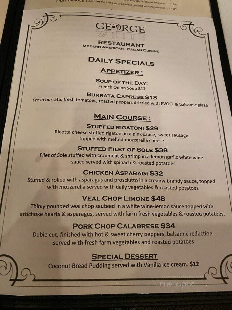 George White Restaurant - Syosset, NY menu_pic