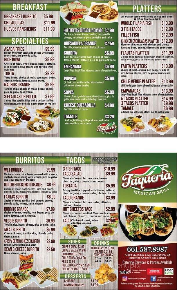 Taqueria - Bakersfield, CA menu_pic