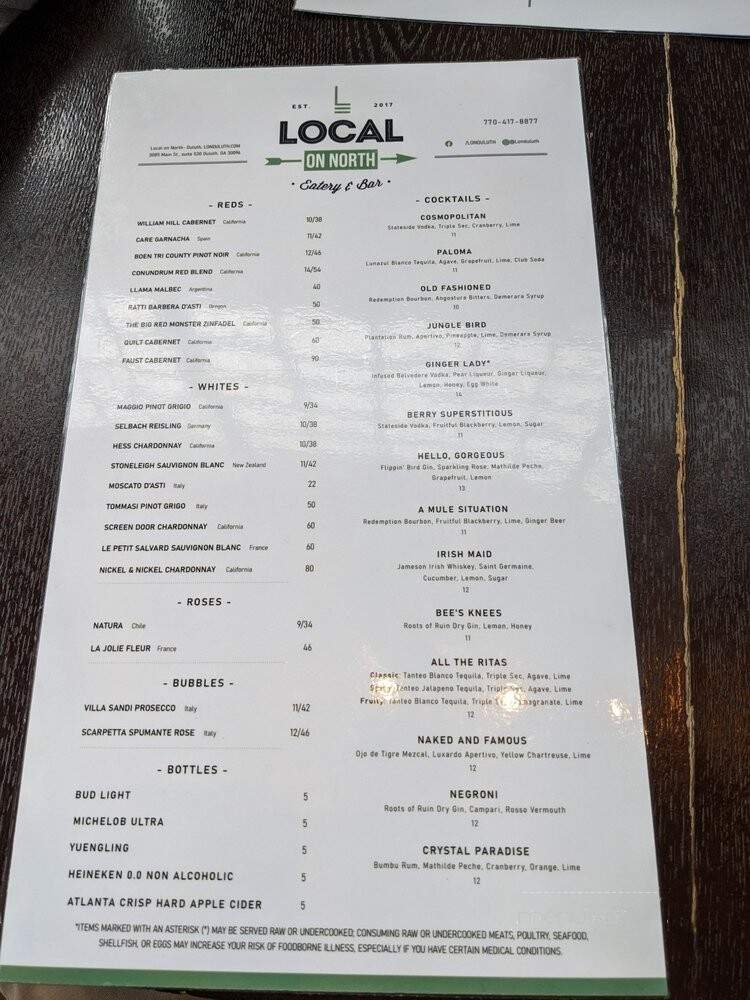 Local On North - Duluth, GA menu_pic
