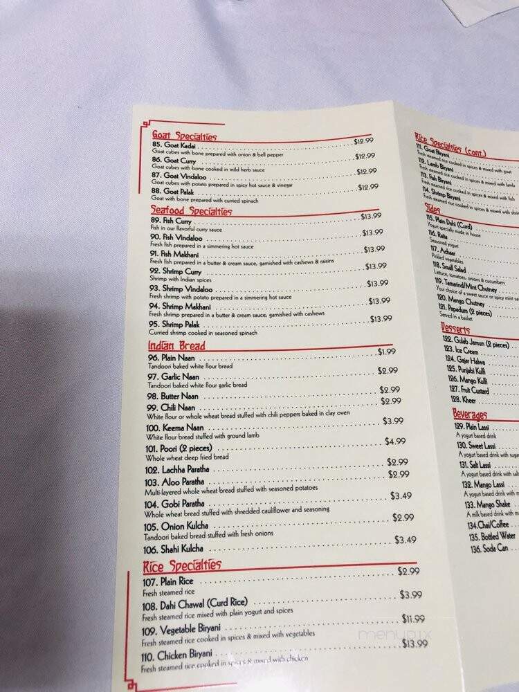 Heart Of India - Buffalo, NY menu_pic