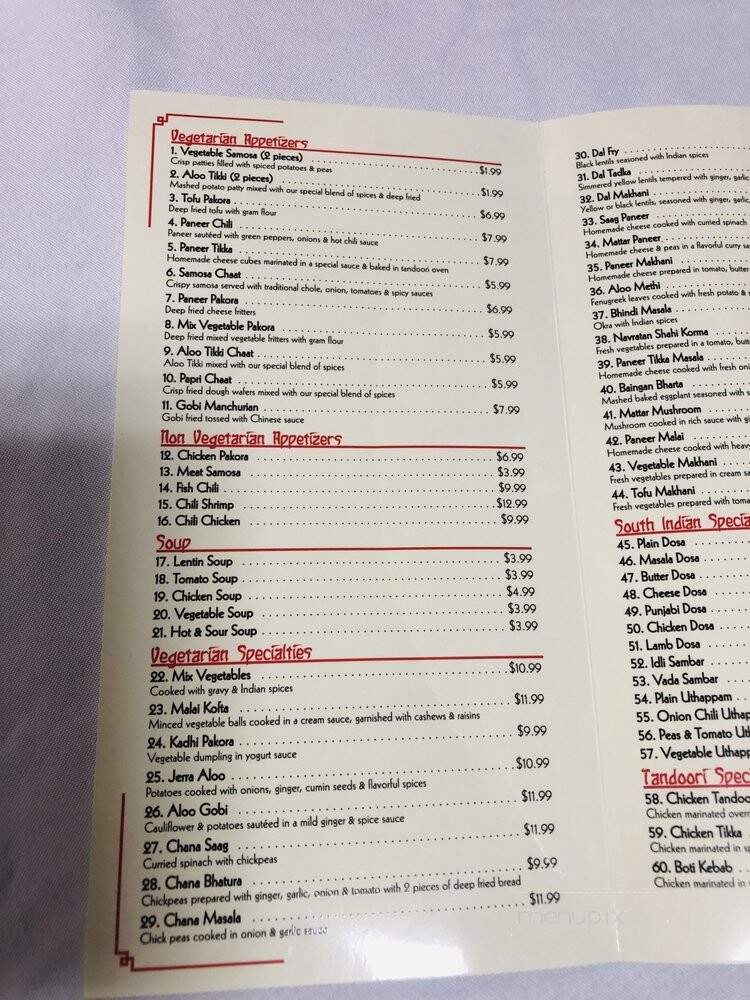 Heart Of India - Buffalo, NY menu_pic
