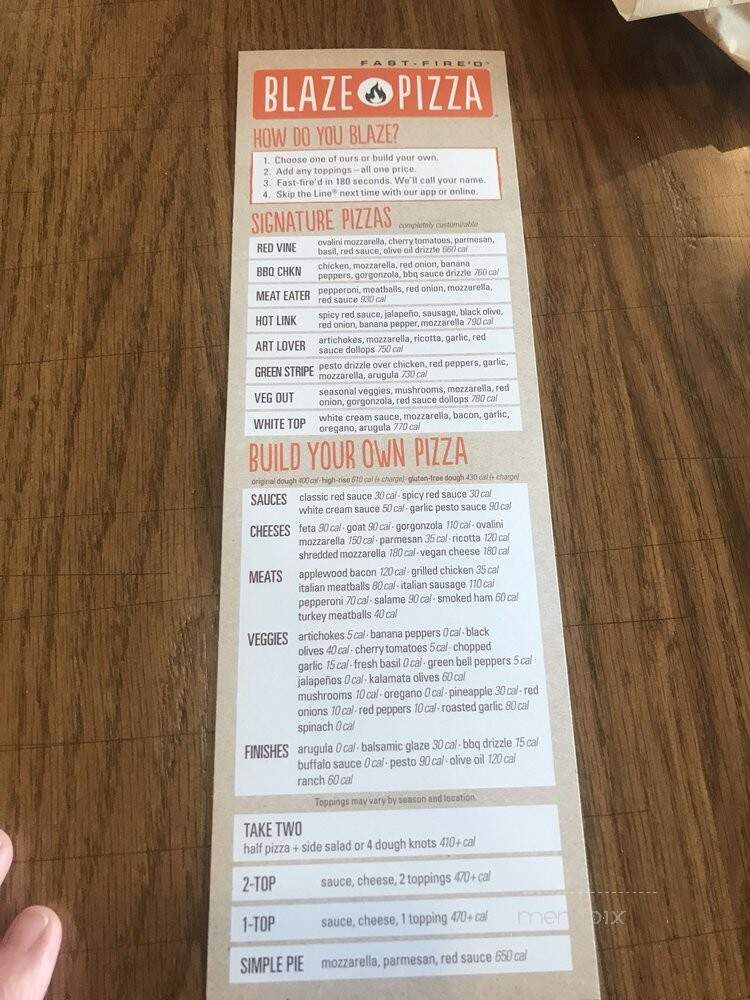 Blaze Fast-Fire'd Pizza - Oklahoma City, OK menu_pic