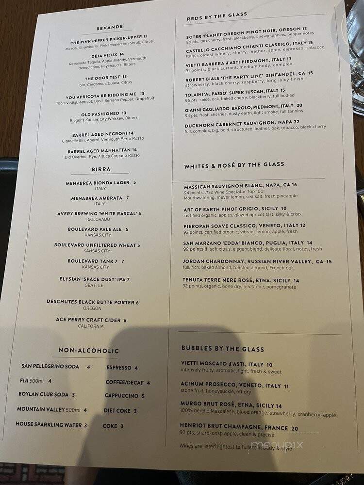 Farina - Kansas City, MO menu_pic