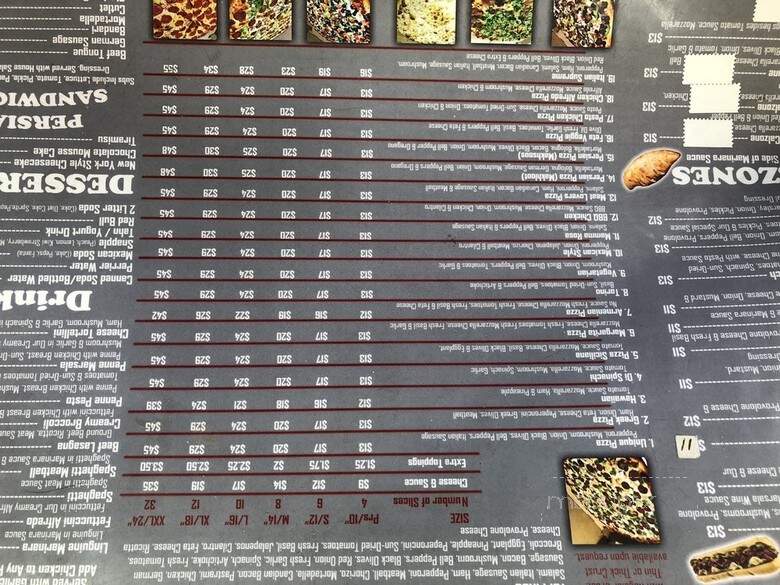 Unique Pizzeria - Glendale, CA menu_pic